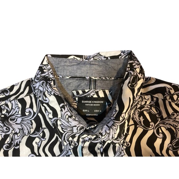 Sunrise Kingdom Vintage Design Sz Large 100% Cotton Short Sleeve Blue/Black - Picture 3 of 7
